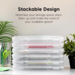 IRIS USA Board Game Storage |Made in USA| Slim Craft Case (4-Pack) - Clear | Fits 8.5" x 11" & A4 Paper, Organizers with Built-In Handle & Snap-Tight Lids, Containers for Puzzles, Art & Scrapbooking - Image 9