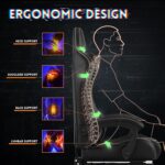 Gaming Chair,Big and Tall Gaming Chair 400lbs Office Chair with Footrest, 90-155° Recline & Removable Headrest Lumbar Support[Spring + 4D Sponge](Black) - Image 7