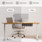 PAMO Cable Management Under Desk, Set of 2 - Black | Easy under-table mounting keeps cables organized, includes 10 cable ties for a clean and tidy office or home workspace. - Image 4