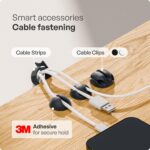 PAMO Cable Management Under Desk, Set of 2 - Black | Easy under-table mounting keeps cables organized, includes 10 cable ties for a clean and tidy office or home workspace. - Image 5