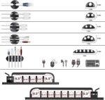 N NOROCME 192 PCS Cable Management Kit 4 Wire Organizer Sleeve | 11 Cable Holder,35Cord Clips 10+2 Roll Cable Organizer Straps,100 Fastening Cable Ties,for Computer TV Under Desk - Image 4