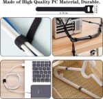 N NOROCME 192 PCS Cable Management Kit 4 Wire Organizer Sleeve | 11 Cable Holder,35Cord Clips 10+2 Roll Cable Organizer Straps,100 Fastening Cable Ties,for Computer TV Under Desk - Image 8
