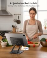 LOXP Adjustable Tablet Stand, 360 Rotating iPad Stand with Heavy-Duty Base | Matel, Perfect for Travel, Desk, Office, 4.7-16.9" Device, iPad Pro Air Mini, Kindle, Surface Tablet, Portable Monitors - Image 6