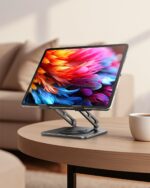 LOXP Adjustable Tablet Stand, 360 Rotating iPad Stand with Heavy-Duty Base | Matel, Perfect for Travel, Desk, Office, 4.7-16.9" Device, iPad Pro Air Mini, Kindle, Surface Tablet, Portable Monitors - Image 8