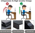 TEAMIX 2-Pack Wood Monitor Stand Riser for Desk , Black | Dual Stand for 2 monitors. Holds 80 lbs, Stack or Separate Adjustable Use, Fits laptop, TV, PC. For Home Office, Gaming - Image 4