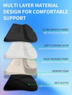Ergonomic Wave Wrist Rest with Keyboard Stand, Cushioned Palm Rest, Comfortable Integrated Memory Foam for Natural Typing and Relieve Wrist Pain, Dark Night Black - Image 3