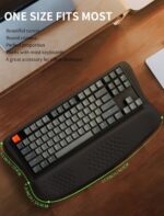 Ergonomic Wave Wrist Rest with Keyboard Stand, Cushioned Palm Rest, Comfortable Integrated Memory Foam for Natural Typing and Relieve Wrist Pain, Dark Night Black - Image 6