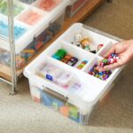 MACOPRO 17QT Clear Plastic Box Craft Storage Bin with Removable Tray & Lid | 1-pack container, art supply organizer for playdoh, sewing, beads & craft tools, space-saving stackable bins organization - Image 7