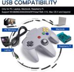 miadore 2 Pack USB Wired N64 Controller, Classic N64 PC Gamepad Joystick Controller for Windows PC MAC Linux Raspberry Pi 3 (Black/Gray) - Image 4