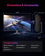KTC 32 inch 240Hz Curved Gaming Monitor, 2K 1440P Computer Monitor,H32S25E | QHD PC Monitors Gamer 1000R, 1ms MPRT, 4000:1 Contrast, 122%sRGB, Adaptive Sync, HDMI Display Port, Tiltable, VESA Mount - Image 9