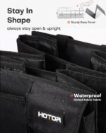 HOTOR Trunk Organizer - Foldable Car Organizer for SUVs & Sedans Storage | Sturdy Car Organization for Men & Women, Car Accessories, Tools, Sundries, Black, 3 Compartments, 31.9" x 12.6" x 10.6" - Image 4
