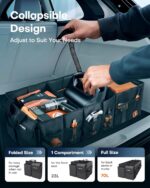 HOTOR Trunk Organizer - Foldable Car Organizer for SUVs & Sedans Storage | Sturdy Car Organization for Men & Women, Car Accessories, Tools, Sundries, Black, 3 Compartments, 31.9" x 12.6" x 10.6" - Image 5