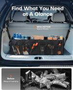 HOTOR Trunk Organizer - Foldable Car Organizer for SUVs & Sedans Storage | Sturdy Car Organization for Men & Women, Car Accessories, Tools, Sundries, Black, 3 Compartments, 31.9" x 12.6" x 10.6" - Image 6