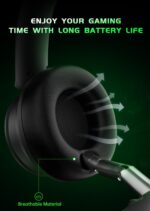 Wireless Gaming Headset for Xbox Series X|S, Xbox One, PS5, PS4, Blackgreen | Bluetooth 5.3, 3D Surround Sound, Rotatable Earmuffs, Gaming Headphones with Noise Canceling Microphones - Image 7
