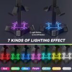 KDD Headphone Stand with USB Charger, Controller Stand for Desk, Headphone Holder with 2 USB Charging Ports and 3 AC Outlets, Accessories for Desktop(Black) - Image 3
