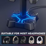 KDD Headphone Stand with USB Charger, Controller Stand for Desk, Headphone Holder with 2 USB Charging Ports and 3 AC Outlets, Accessories for Desktop(Black) - Image 5