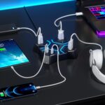 KDD Headphone Stand with USB Charger, Controller Stand for Desk, Headphone Holder with 2 USB Charging Ports and 3 AC Outlets, Accessories for Desktop(Black) - Image 9