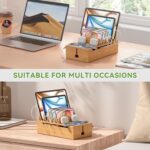Pezin & Hulin Cell Phone Charging Station for Multi Devices-Natural Bamboo | All in One Desktop Charger Organizer, with Power USB Charge Adapter and 6 Cables, Use As Power Strip Hidden Box - Image 8
