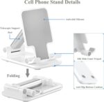 Meetuo 2 Pcs Cell Phone Stand for Desk Adjustable Desktop Phone Holder | Adjustable Angle Height, Fully Foldable&Portable, Compatible with iPhone 17/16/15/14/13/12/Smartphones - Image 4