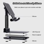 Meetuo 2 Pcs Cell Phone Stand for Desk Adjustable Desktop Phone Holder | Adjustable Angle Height, Fully Foldable&Portable, Compatible with iPhone 17/16/15/14/13/12/Smartphones - Image 5