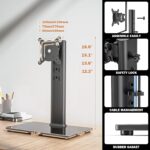 Single LCD Computer Monitor Free-Standing Desk Stand Mount Riser for 13 inch to 32 inch screen with Swivel, Height Adjustable, Rotation, Vesa Base Stand Holds One (1) Screen up to 77Lbs(HT05B-001)) - Image 6