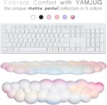 4 in 1 Ergonomic Leather Cloud Wrist Rest Keyboard and Mouse Pad & Coaster | Full 4-Piece Set, Non-Slip PU Base, Soft Memory Foam Comfort For Long Work/Gaming Hours, Cute Desk Decor, Easy To Clean - Image 3