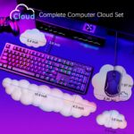 4 in 1 Ergonomic Leather Cloud Wrist Rest Keyboard and Mouse Pad & Coaster | Full 4-Piece Set, Non-Slip PU Base, Soft Memory Foam Comfort For Long Work/Gaming Hours, Cute Desk Decor, Easy To Clean - Image 4