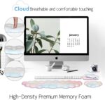 4 in 1 Ergonomic Leather Cloud Wrist Rest Keyboard and Mouse Pad & Coaster | Full 4-Piece Set, Non-Slip PU Base, Soft Memory Foam Comfort For Long Work/Gaming Hours, Cute Desk Decor, Easy To Clean - Image 6