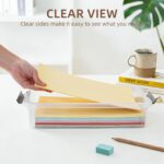 Citylife 3 PCS Plastic Storage Bins with Latching Lids Portable Project Case Clear File Box Stackable Storage Containers for Organizing A4 Paper, Photo, Document, Scrapbook - Image 3