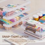 Citylife 3 PCS Plastic Storage Bins with Latching Lids Portable Project Case Clear File Box Stackable Storage Containers for Organizing A4 Paper, Photo, Document, Scrapbook - Image 4