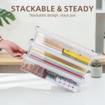 Citylife 3 PCS Plastic Storage Bins with Latching Lids Portable Project Case Clear File Box Stackable Storage Containers for Organizing A4 Paper, Photo, Document, Scrapbook - Image 5