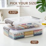 Citylife 3 PCS Plastic Storage Bins with Latching Lids Portable Project Case Clear File Box Stackable Storage Containers for Organizing A4 Paper, Photo, Document, Scrapbook - Image 9