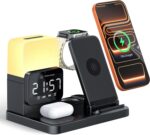 6-in-1 Wireless Charging Station,Charger Stand for Apple Devices for Gifts | for iPhone 17-12 Pro Max Watch Airpods,Wireless Charger iPhone Charging Station with Night Light/Alarm Clock Gifts - Image 2