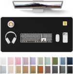 YSAGi Leather Desk Protector, Office Mat, Large Mouse Mat, Non-Slip PU Leather Blotter, Laptop Desk Mat, Waterproof Writing Pad for Office and Home (Black, 31.5" x 15.8") - Image 2
