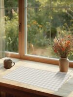 Scalloped‌ Beige Checkered Gingham Desk Mat Cute Pastel Large Mouse Pad Kawaii Cottagecore ‌Vintage‌ Rustic Keyboard Pad Computer Mat for Desktop Aesthetic Cozy Office Desk Decor - Image 7