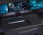 Large Extended Gaming Mouse Pad with Stitched Edges, (31.5X15.7In) Durable Non-Slip Natural Rubber Base, Waterproof Computer Keyboard Pad Mat for Esports Pros/Gamer/Desktop/Office/Home-Black - Image 8