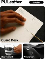 YSAGi Leather Desk Protector, Office Mat, Large Mouse Mat, Non-Slip PU Leather Blotter, Laptop Desk Mat, Waterproof Writing Pad for Office and Home (Black, 31.5" x 15.8") - Image 4