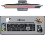 Logitech Desk Mat - Studio Series, Multifunctional Large Desk Pad, Extended Mouse Mat, Office Desk Protector with Anti-Slip Base, Spill-Resistant Durable Design, in Mid-Grey - Image 2