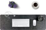 Felt Desk Mat | Computer Mat for Desk(36x12Inches) | Large Felt Mouse Pad and Keyboard Mat | Desk Protector for Office | Dark Gray - Image 4