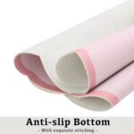 Scalloped Desk Mat, 31.5" x 15.7" Large Cute Aesthetic Desk Accessories, PU Leather Computer Laptop Desk Mouse Keyboard Pad, Desk Writing Mat for Vanity/Work/Home Decor (Pink, 31.5" x 15.7") - Image 7