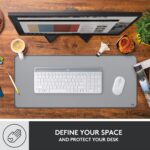 Logitech Desk Mat - Studio Series, Multifunctional Large Desk Pad, Extended Mouse Mat, Office Desk Protector with Anti-Slip Base, Spill-Resistant Durable Design, in Mid-Grey - Image 3