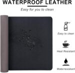 Leather Desk Pad Protector,Non-Slip Desk Pad,on-Slip PU Leather Large Mouse Pad,Easy Clean Desk Protecor Mat,Writing Pad for Office Work/Home/Decor(Black, 23.6" x 13.7") - Image 3