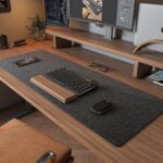 Felt Desk Mat | Computer Mat for Desk(36x12Inches) | Large Felt Mouse Pad and Keyboard Mat | Desk Protector for Office | Dark Gray - Image 2