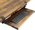 AX WABER Keyboard Tray Under Desk Pull Out with Extra Sturdy C Clamp Mount System, 27.3 (32.5 inch Including Clamps) x 11 Inch Slide-Out Platform Computer Drawer for Typing Vintage AX01WG02 - Image 2