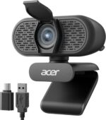 Acer 1080p Webcam USB Plug and Play Webcam for PC with Noise Cancellation Microphones Computer Camera for Desktop Streaming Gaming Online Meeting Wide Angle Privacy Cover A-to-C Adapter Easy Setup - Image 2