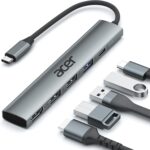 Acer 5 in 1 USB C Hub with 4K HDMI, 100W Power Delivery, 3 USB A Data Ports | USB C to HDMI Multiport Adapter for Laptop, PC, Tablet, MacBook Neo/Pro/Air, iPad Pro/Air, iMac, iPhone 17/16/15 - Image 2