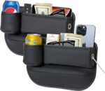 Anti-Drop Car Seat Gap Filler Organizer, Premium Leather Console Organizer, Easy Access to Phone/Keys, Universal Fit for Car SUV Truck Multi-Purpose Essentials Organizer(2PC) - Image 2
