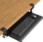 BONTEC KMT01 Under Desk Keyboard Tray, Pull-Out Keyboard & Mouse Platform with C-Clamp, 25.6 x 11.8 in Space-Saving Ergonomic Slide-Out Drawer, Black - Image 2