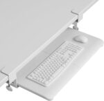BONTEC KMT01 Under Desk Keyboard Tray, Pull-Out Keyboard & Mouse Platform with C-Clamp, 25.6 x 11.8 in Space-Saving Ergonomic Slide-Out Drawer, White - Image 2