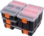 CASOMAN Hardware & Parts Organizers, 4 Piece Set Toolbox, Compartment Small Parts Organizer, Versatile and Durable Storage Tool Box - Image 2